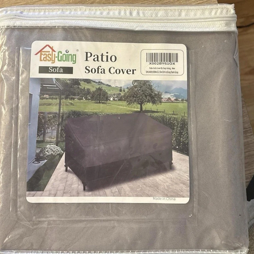 Easy-Going Outdoor Couch Cover, Heavy Duty 88Wx32.5Dx33H, Gray/Dark Gray - Picture 9 of 9